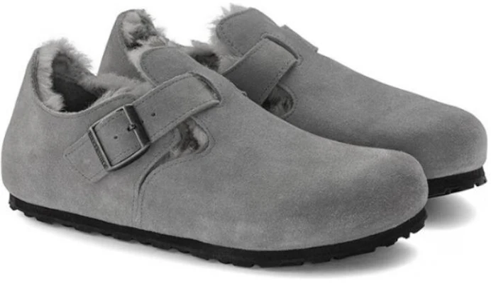 Birkenstock London Shearling Suede Leather Narrow Fit 'Whale Grey' 1020568 Lookbook Birkenstock London Shearling Suede Leather Narrow Fit 'Whale Grey' 1020568
