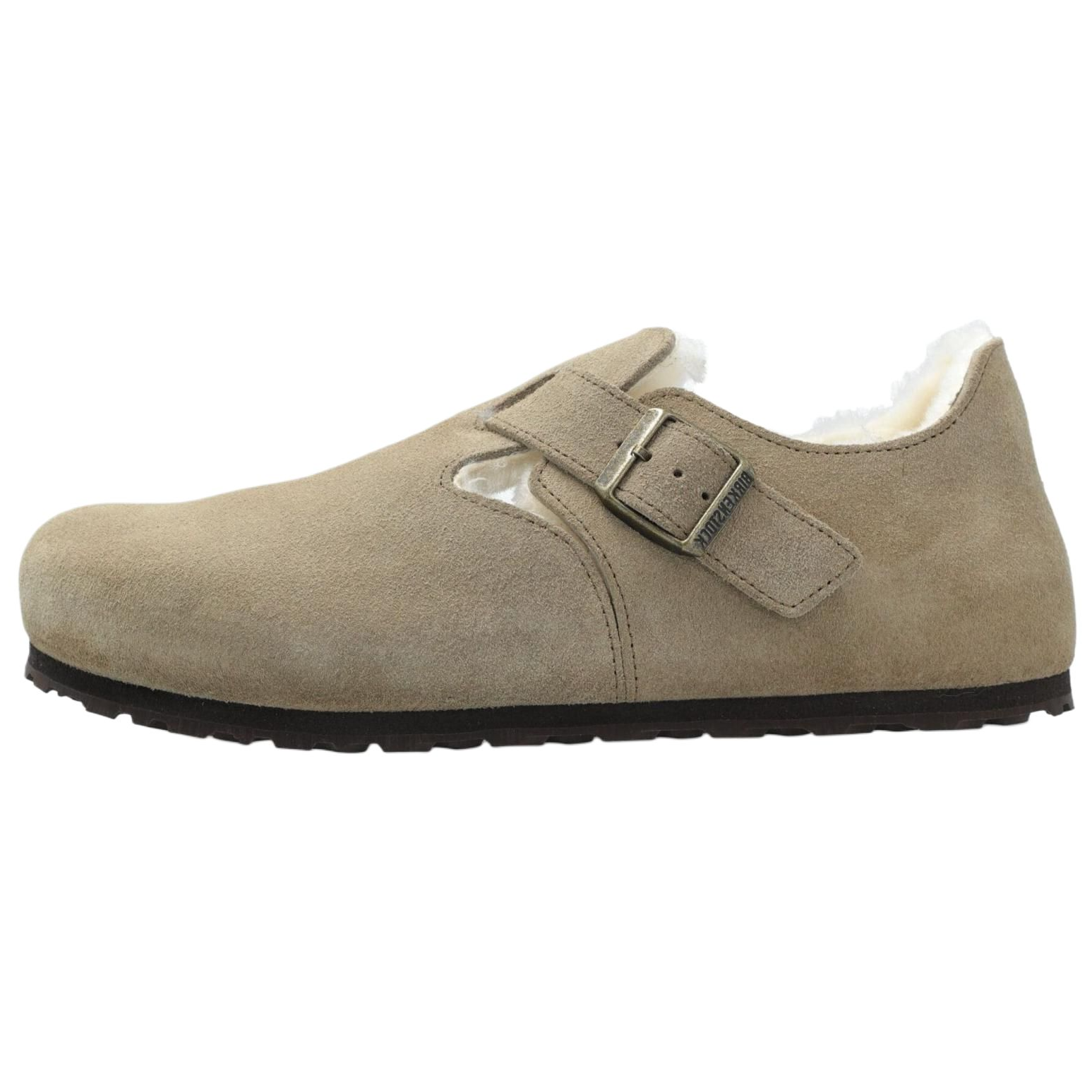 Birkenstock London Suede Leather Casual Low-Top Shoes Gray Taupe Regular Fit 1028235