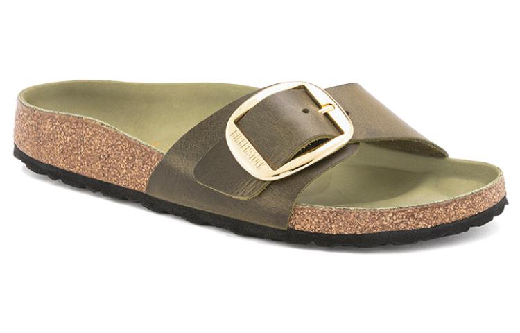 Birkenstock Madrid Big Buckle Natural Leather Oiled Narrow Fit Sandals 'Olive and Green' 圖 2
