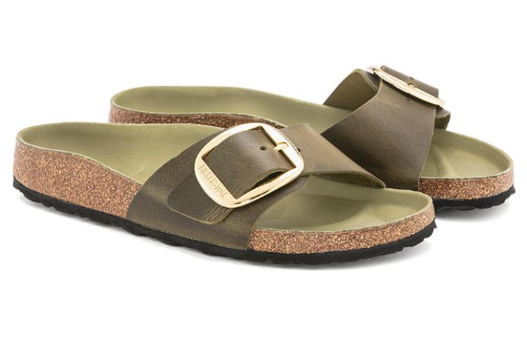 Birkenstock Madrid Big Buckle Natural Leather Oiled Narrow Fit Sandals 'Olive and Green' 圖 3