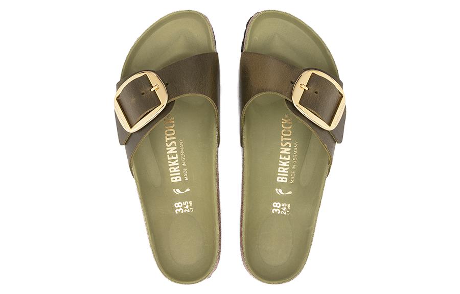 Birkenstock Madrid Big Buckle Natural Leather Oiled Narrow Fit Sandals 'Olive and Green' 圖 4