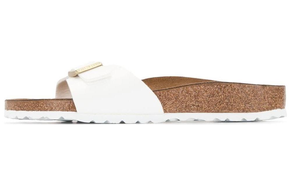 Birkenstock Madrid Birko-Flor Patent Narrow Fit Sandals 'Patent White' 1005310