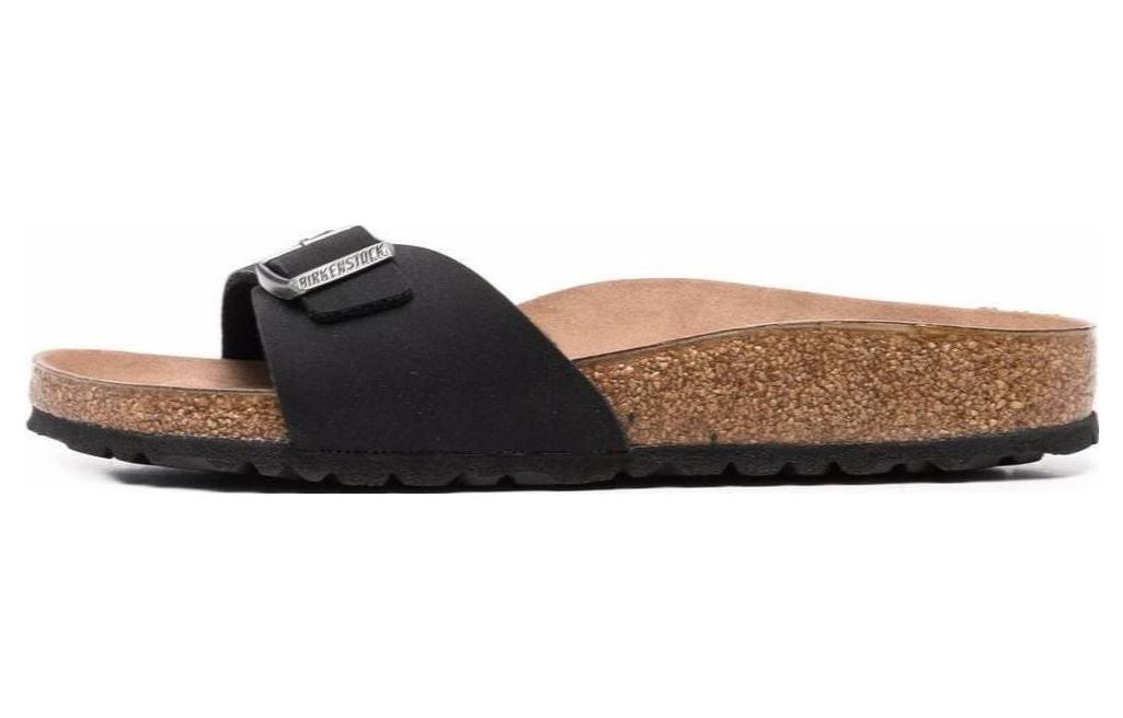 Birkenstock Madrid Vegan Birko-Flor Birkibuc Narrow Fit Sandals 'Black' 1020060