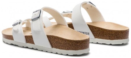 Birkenstock 皮革 簡約休閒 時尚涼拖 女款 白色 窄版 Shop Birkenstock 皮革 簡約休閒 時尚涼拖 女款 白色 窄版