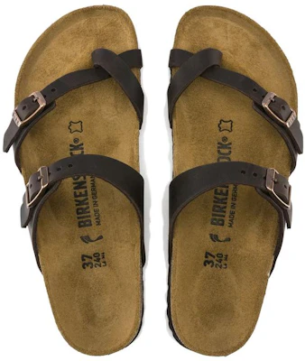 Birkenstock 皮革時尚舒適一字拖鞋 男女同款 棕色 常規 Order Birkenstock 皮革時尚舒適一字拖鞋 男女同款 棕色 常規