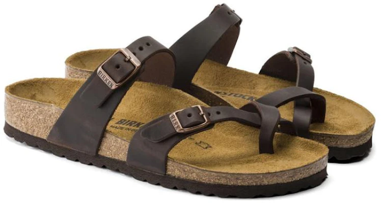 Birkenstock 皮革時尚舒適一字拖鞋 男女同款 棕色 常規 Shop Birkenstock 皮革時尚舒適一字拖鞋 男女同款 棕色 常規