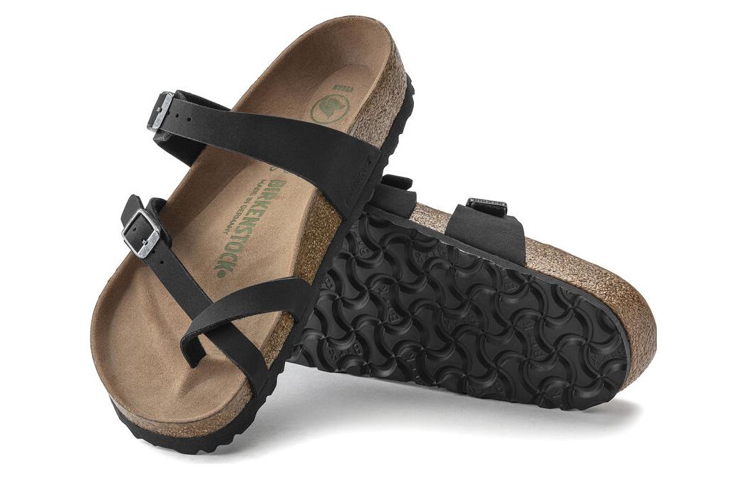 Purchase Birkenstock 真皮 柔軟舒適厚底 時尚拖鞋 男女同款 黑色 窄版