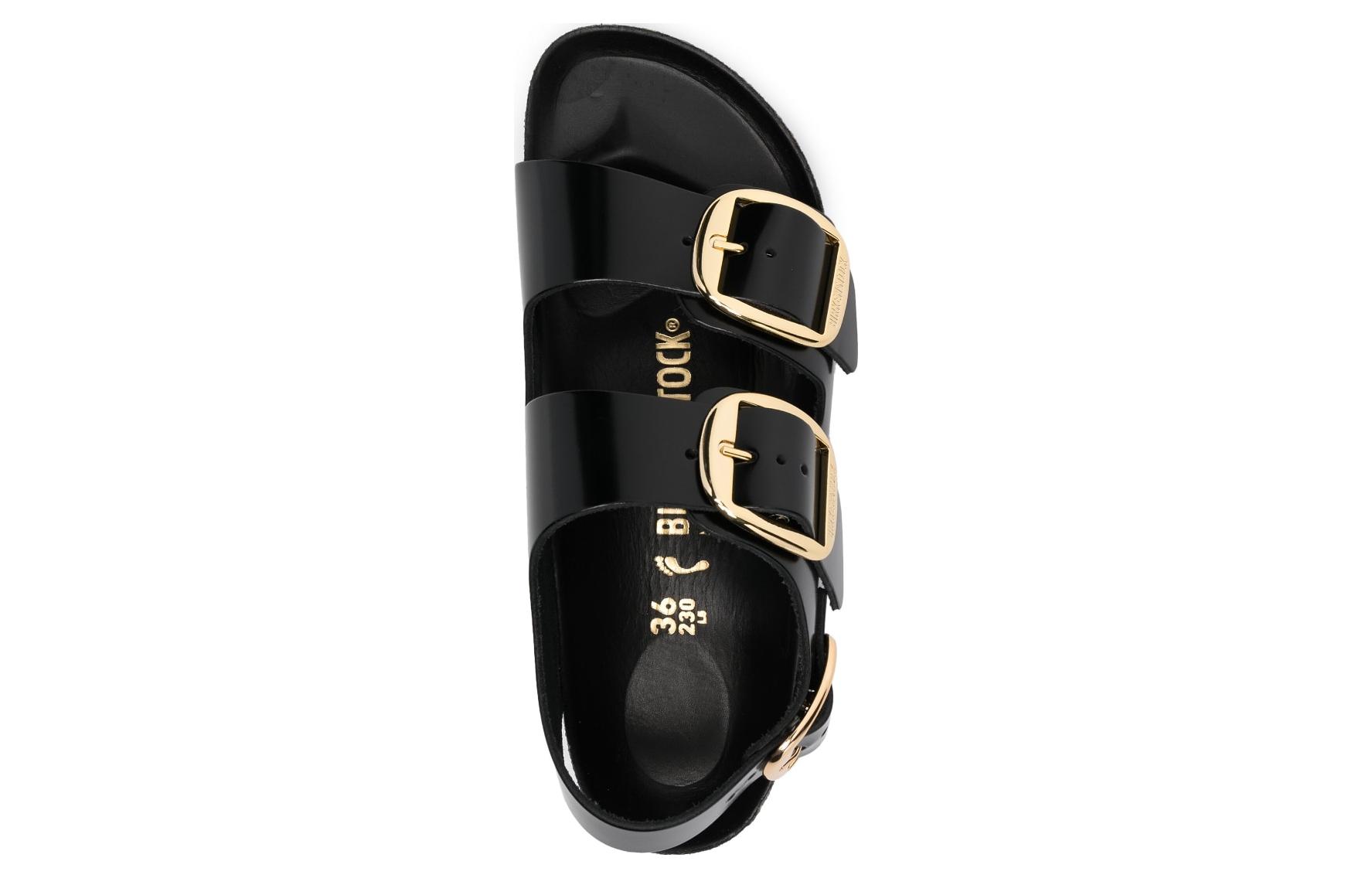 Shop 勃肯Milano大扣天然窄版凉鞋‘亮黑漆皮’ 1024211