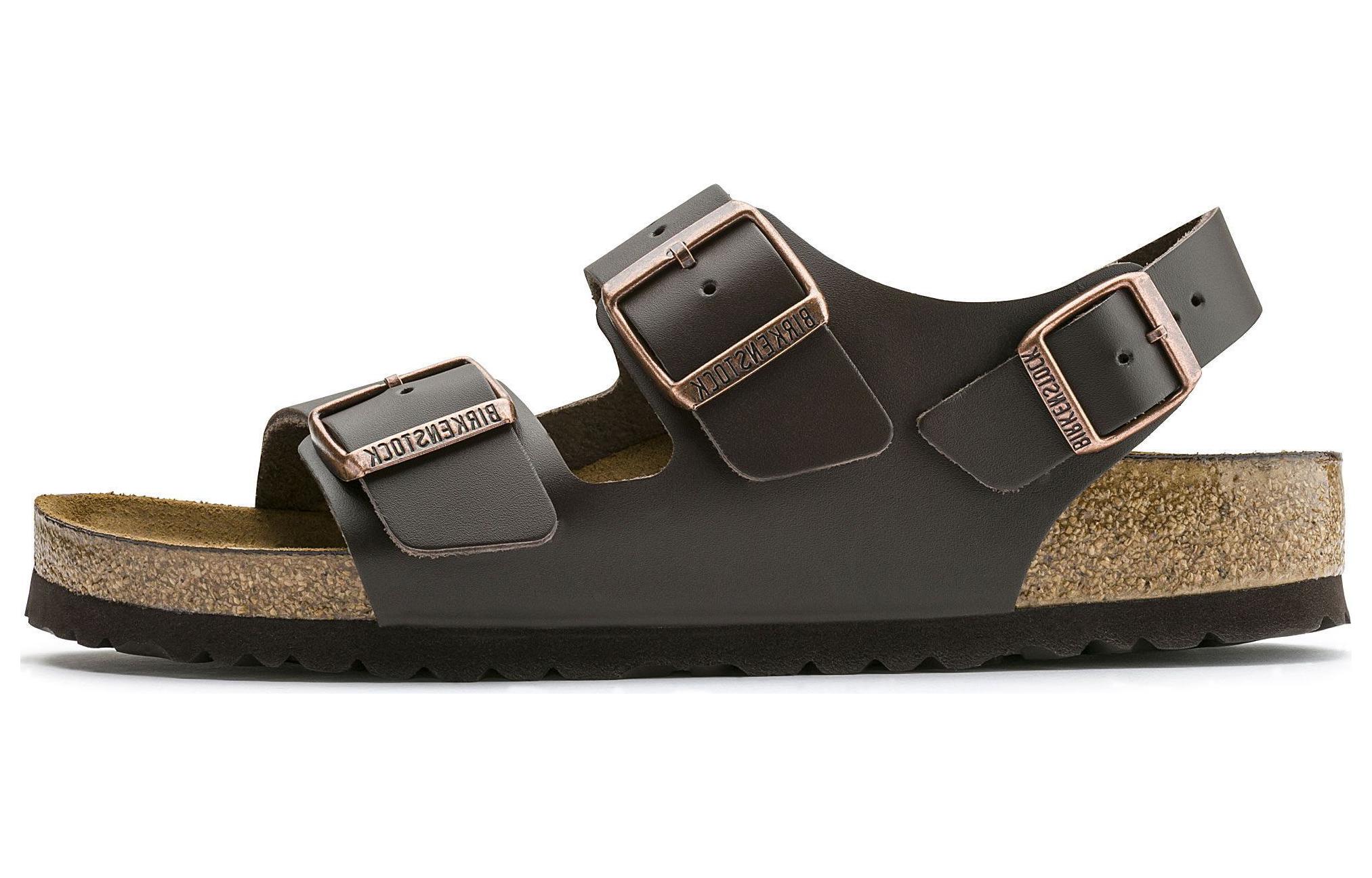 Birkenstock Milano Natural Leather Narrow Fit 'Dark Brown' 0034103