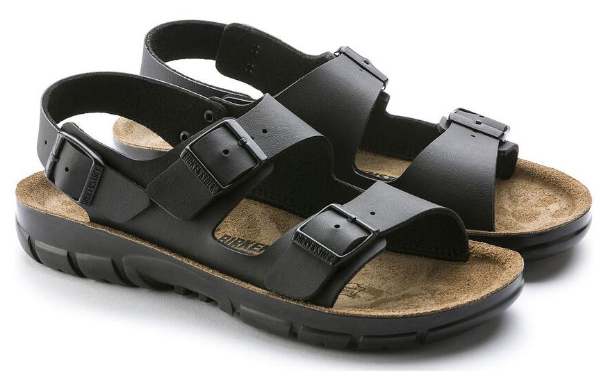 Lookbook Sandalia Birkenstock PU Negra 'Punta Redonda Confort Suela Gruesa' 0500781