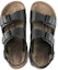 Shop Birkenstock PU 舒適圓頭百搭厚底扣子 沙灘涼鞋 男款 黑色 常規版