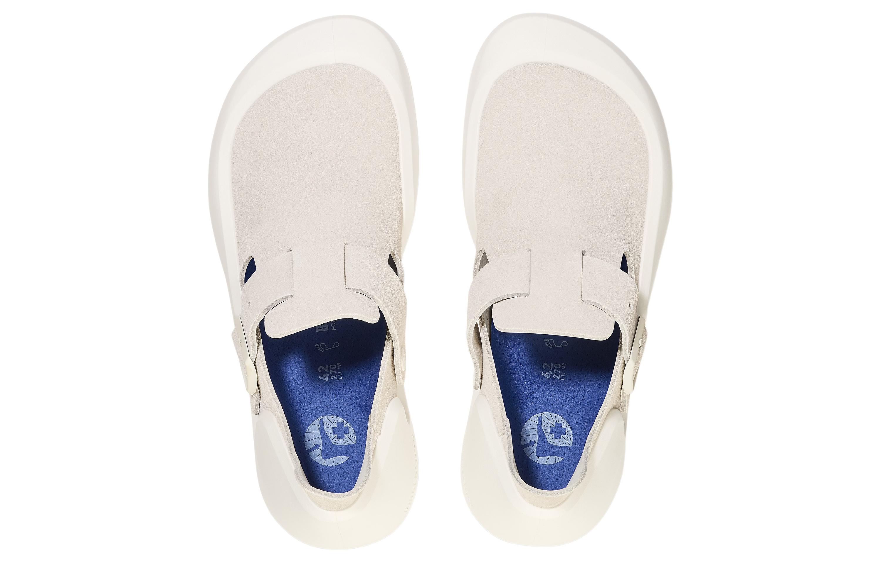Purchase Birkenstock 皮革 圓頭搭扣 低幫 生活休閒鞋 男女同款 白色 常規版
