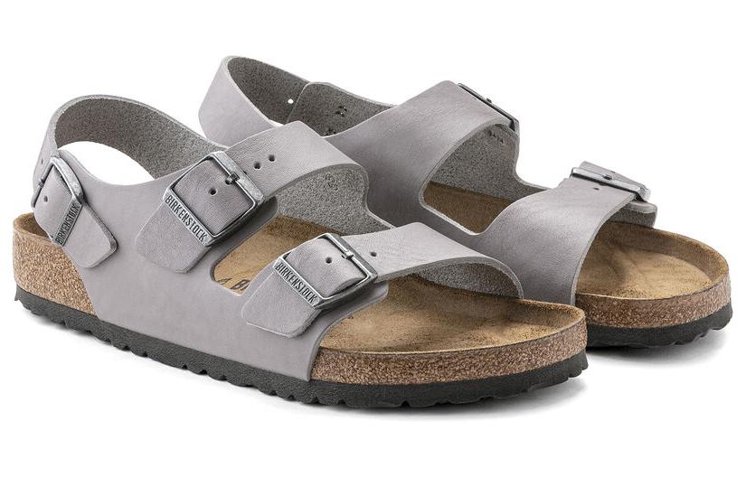 Lookbook Birkenstock 皮革 舒適圓頭 百搭通勤厚底 沙灘涼鞋 男款 石灰 窄版