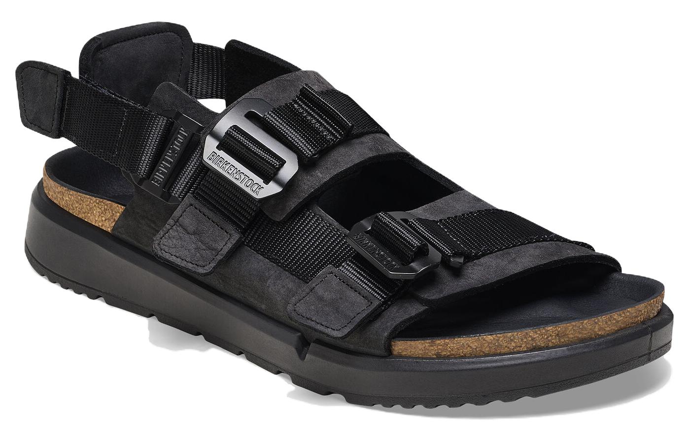 Birkenstock Shinjuku Natural Leather Textile Sandals 'Black' 圖 2