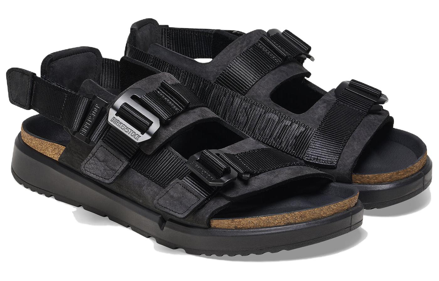 Birkenstock Shinjuku Natural Leather Textile Sandals 'Black' 圖 3