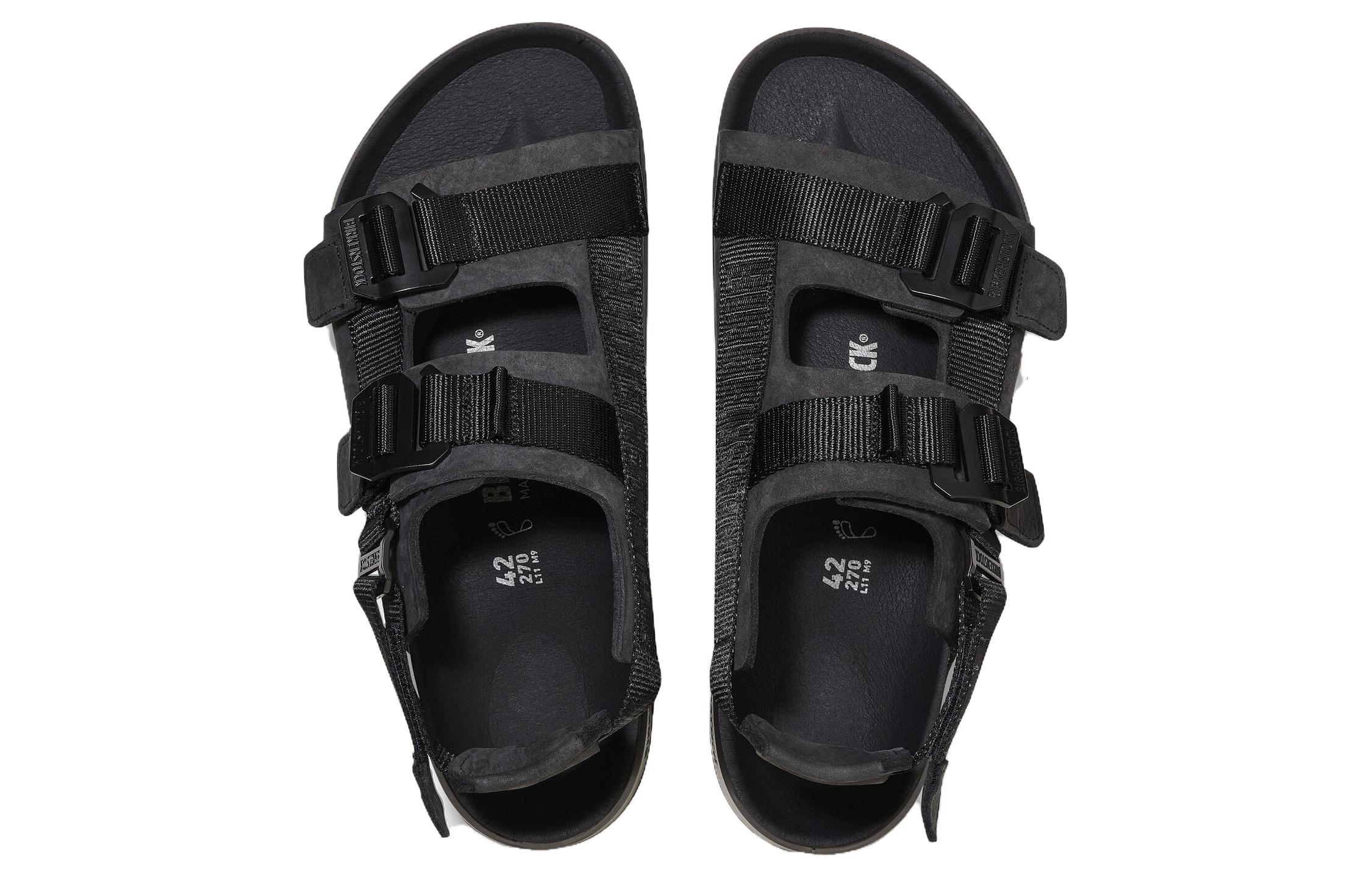 Birkenstock Shinjuku Natural Leather Textile Sandals 'Black' 圖 4