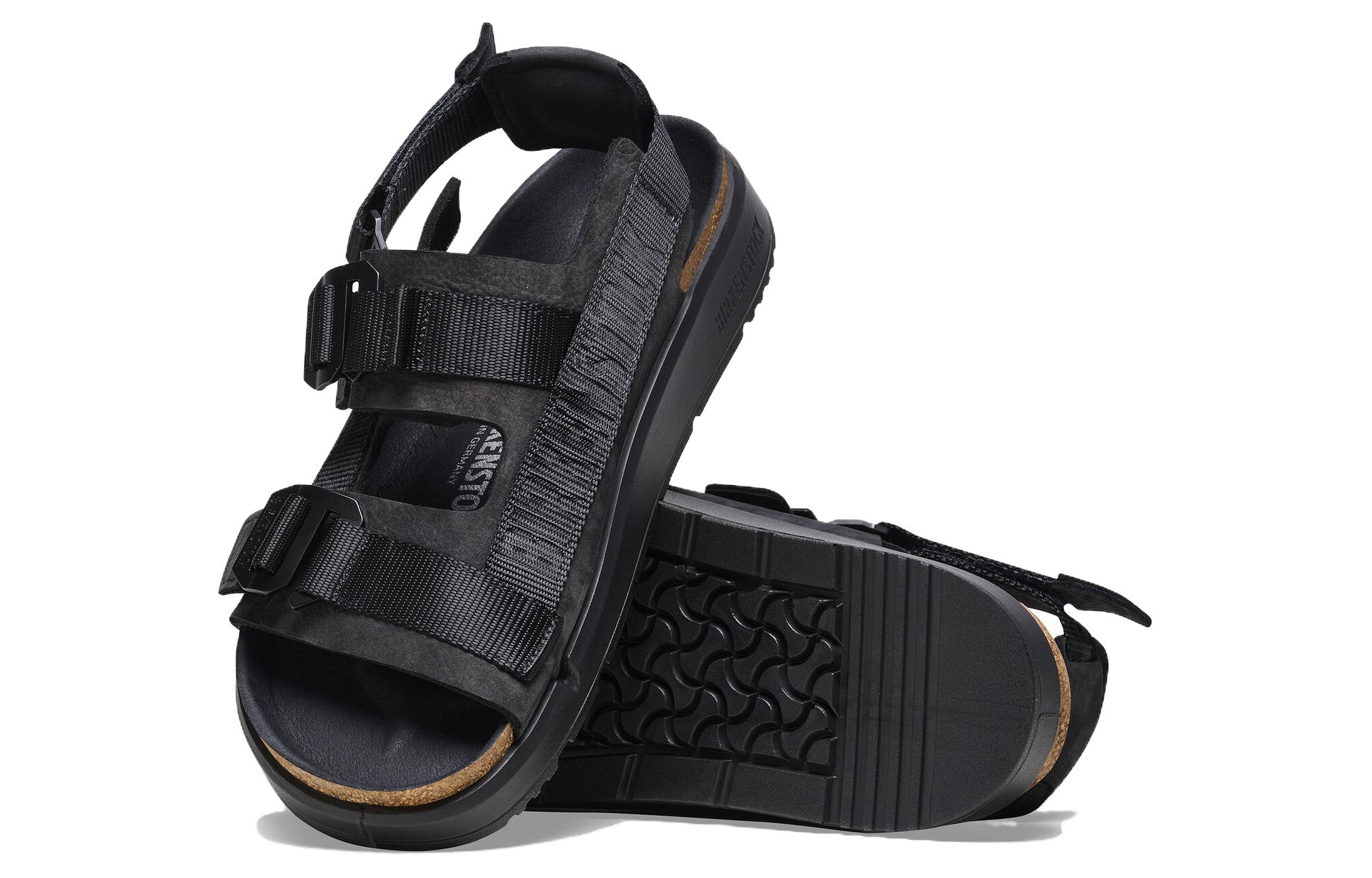 Birkenstock Shinjuku Natural Leather Textile Sandals 'Black' 圖 5