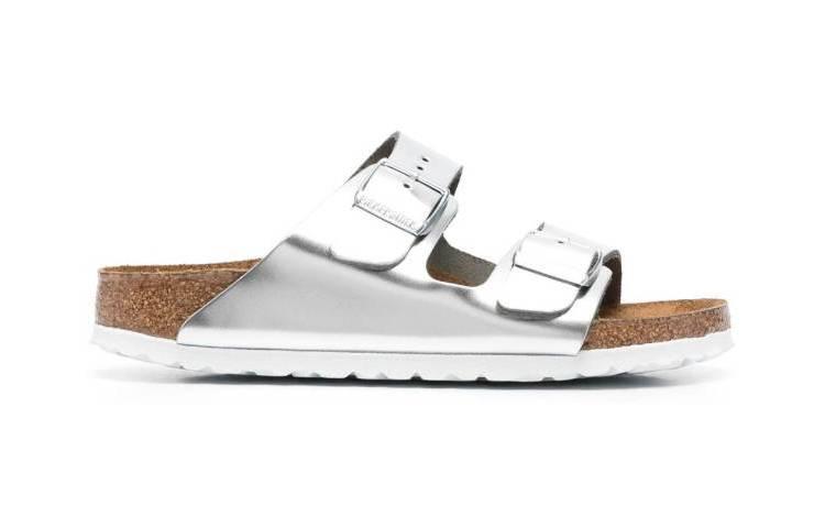 Birkenstock Silver Flat Shoes , Silver Flat Shoes 'JW_21492321932444092728' 'JW_214923219324440927' 1005961METALLICSILVER