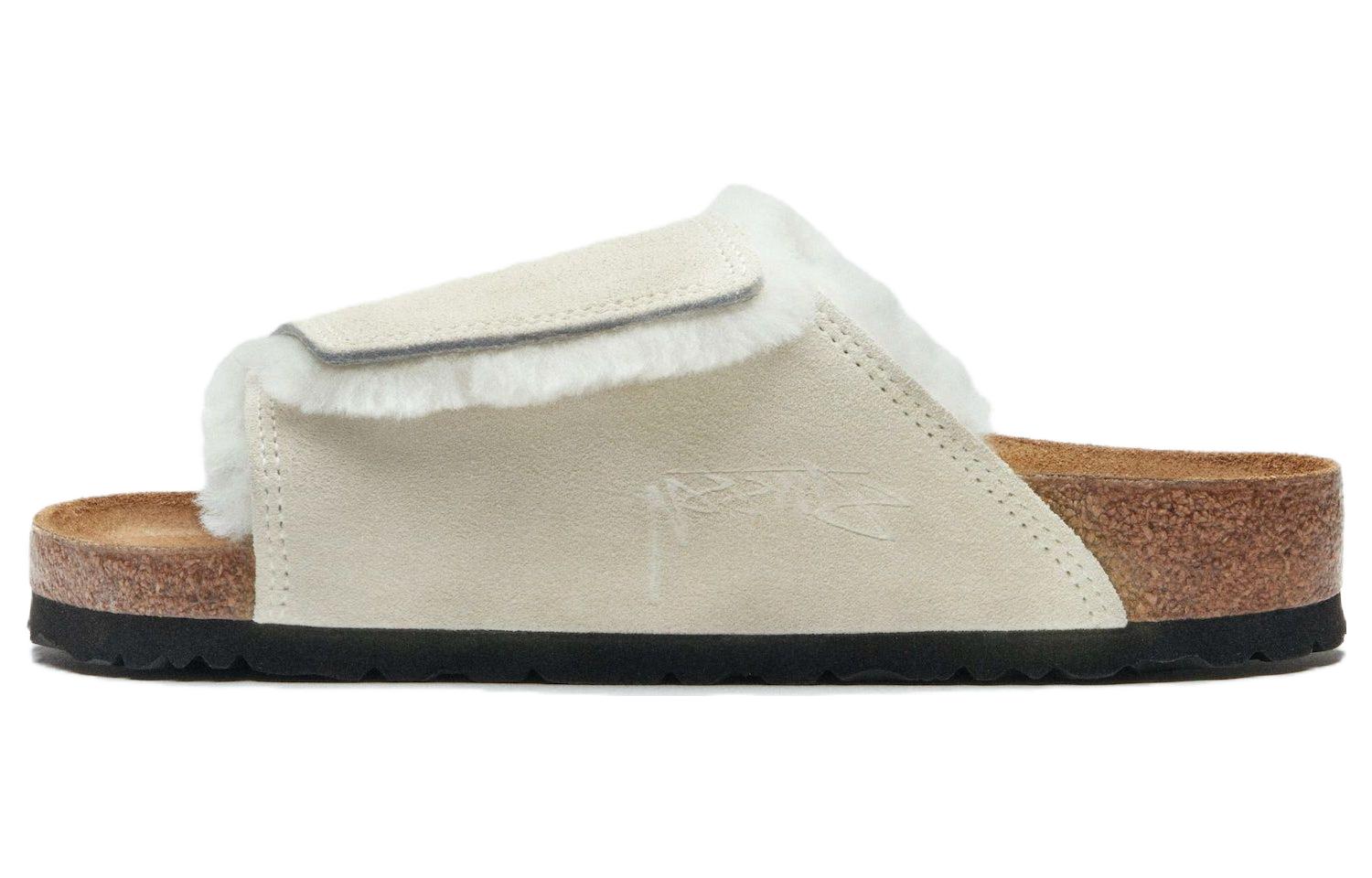 Birkenstock Solana Shearling Slide Stussy Bone 1027679