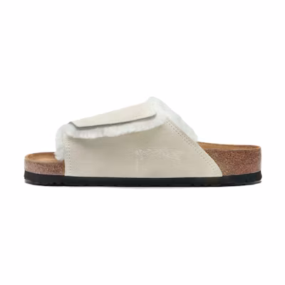 Birkenstock Solana Shearling Slide Stussy Bone