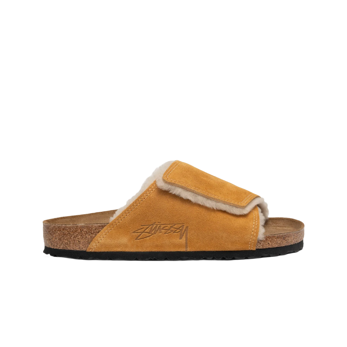Birkenstock Solana Shearling Slide Stussy Caramel 1027686