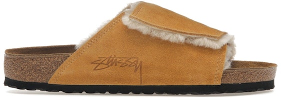 Birkenstock Solana Shearling Slide Stussy Caramel 1027686 Birkenstock Solana Shearling Slide Stussy Caramel 1027686