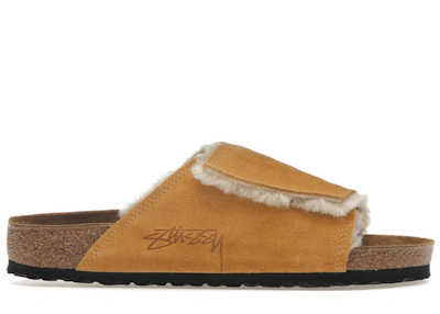 Birkenstock Solana Shearling Slide Stussy Caramel