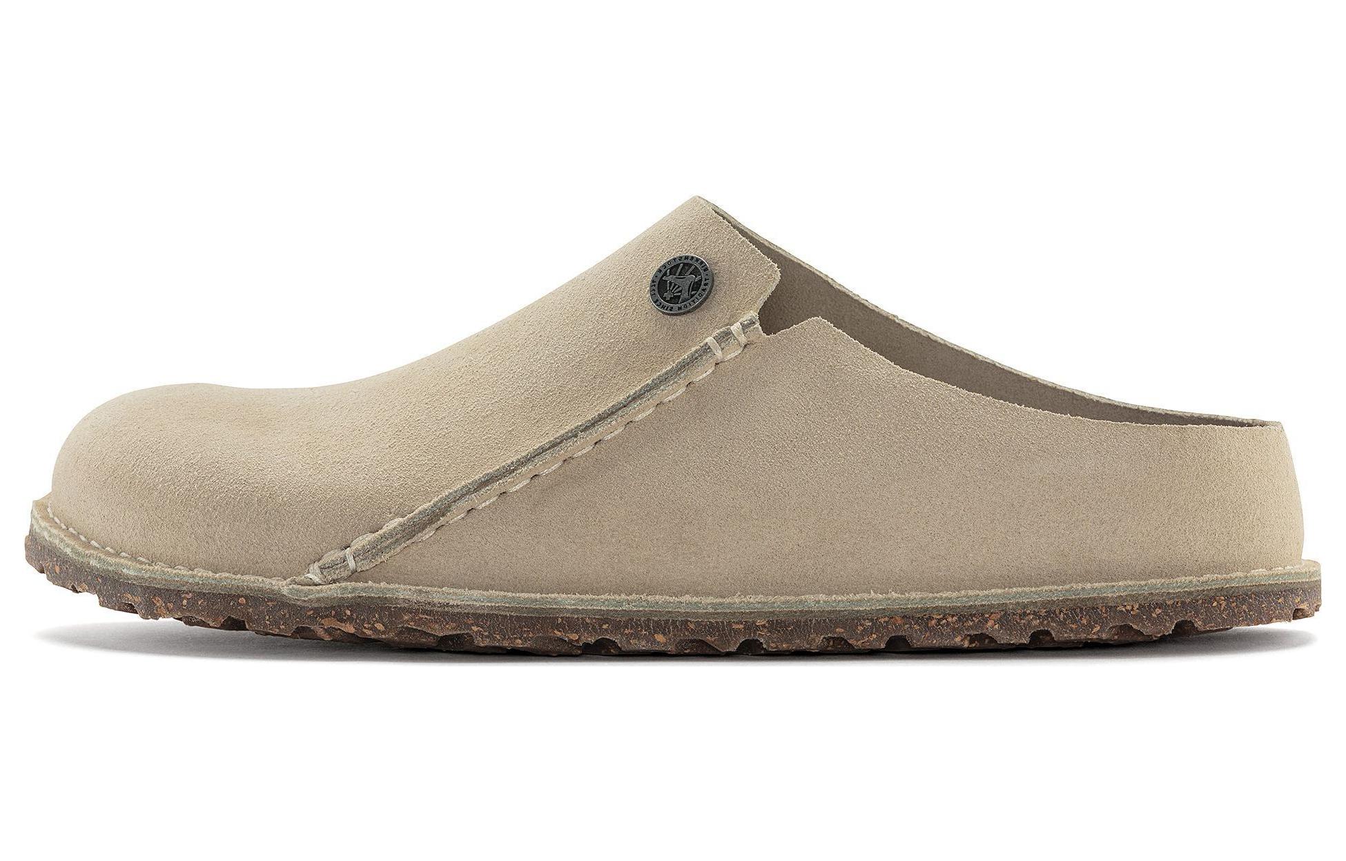 Birkenstock Suede Comfort Round-Toe Platform Slide 'Light Grey' 1024294