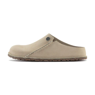 Birkenstock Suede CMFT Round-Toe Platform Slide 'Light Grey'