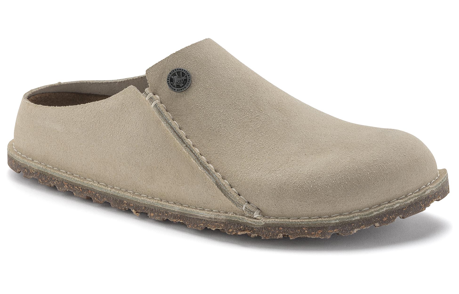 Order Birkenstock 麂皮 舒適圓頭百搭增高厚底 包頭拖鞋 男女皆宜 淺灰色 標準版