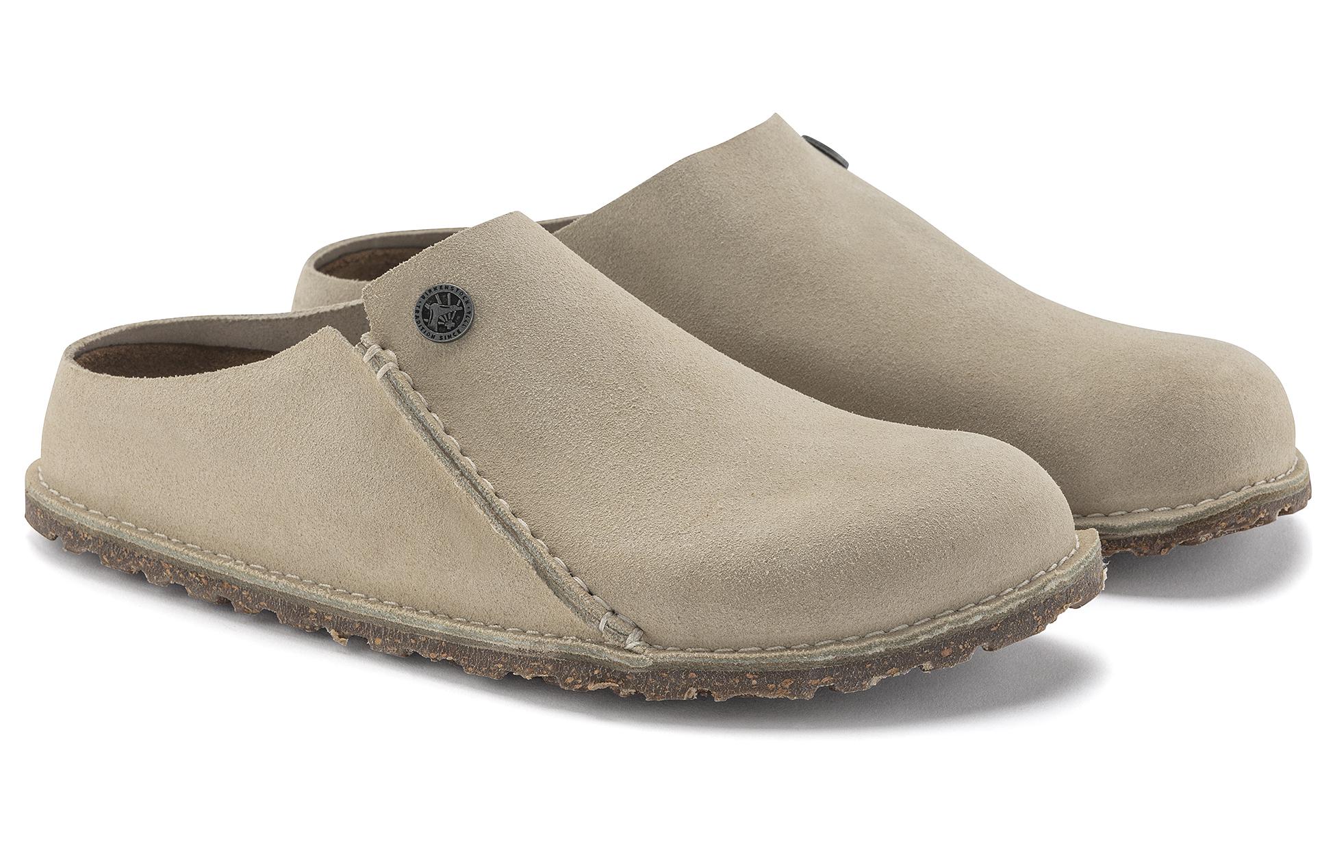 Lookbook Birkenstock 麂皮舒适圆头厚底拖鞋 ‘浅灰色’ 1024294