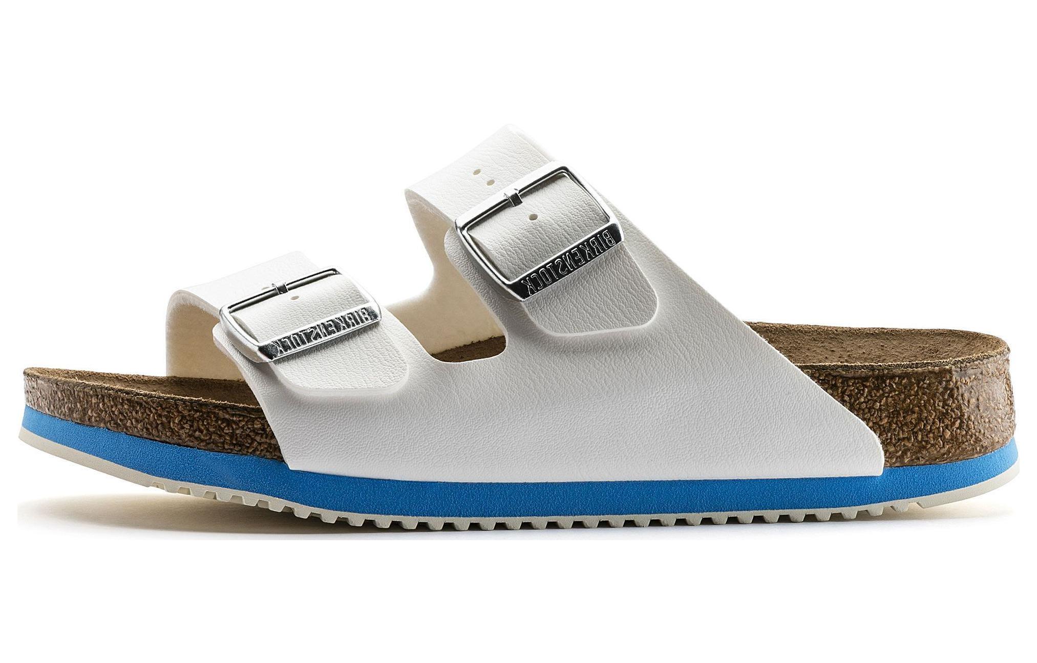 Birkenstock Synthetic Leather Slider 'White Comfort Platform' 0230124