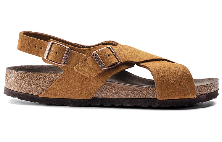 Order Birkenstock Tulum 'Suede Leather Ankle Strap Sandal - Brown Narrow' 1019621