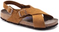 Lookbook Birkenstock Tulum 'Suede Leather Ankle Strap Sandal - Brown Narrow' 1019621