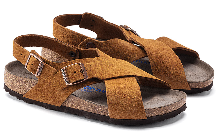 Shop Birkenstock Tulum 'Suede Leather Ankle Strap Sandal - Brown Narrow' 1019621