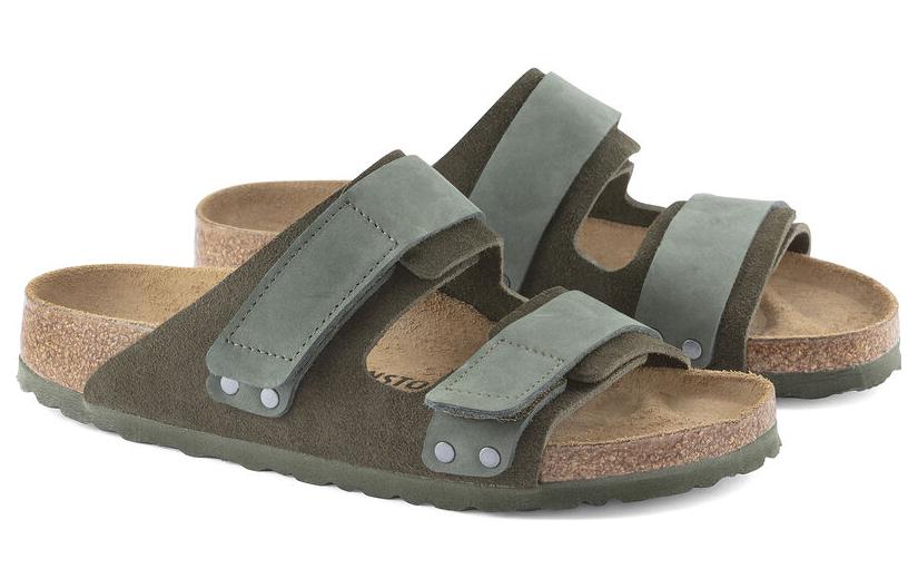 Lookbook Sandal Birkenstock Uji Kulit Nubuck Suede Narrow Fit 'Thyme' 1024833
