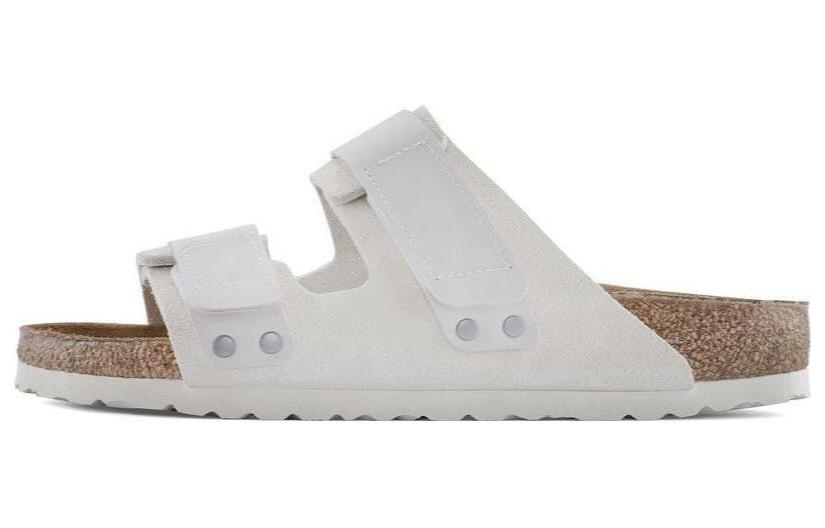 Birkenstock Uji Suede Comfort Slides White - Casual Sandals 1024800