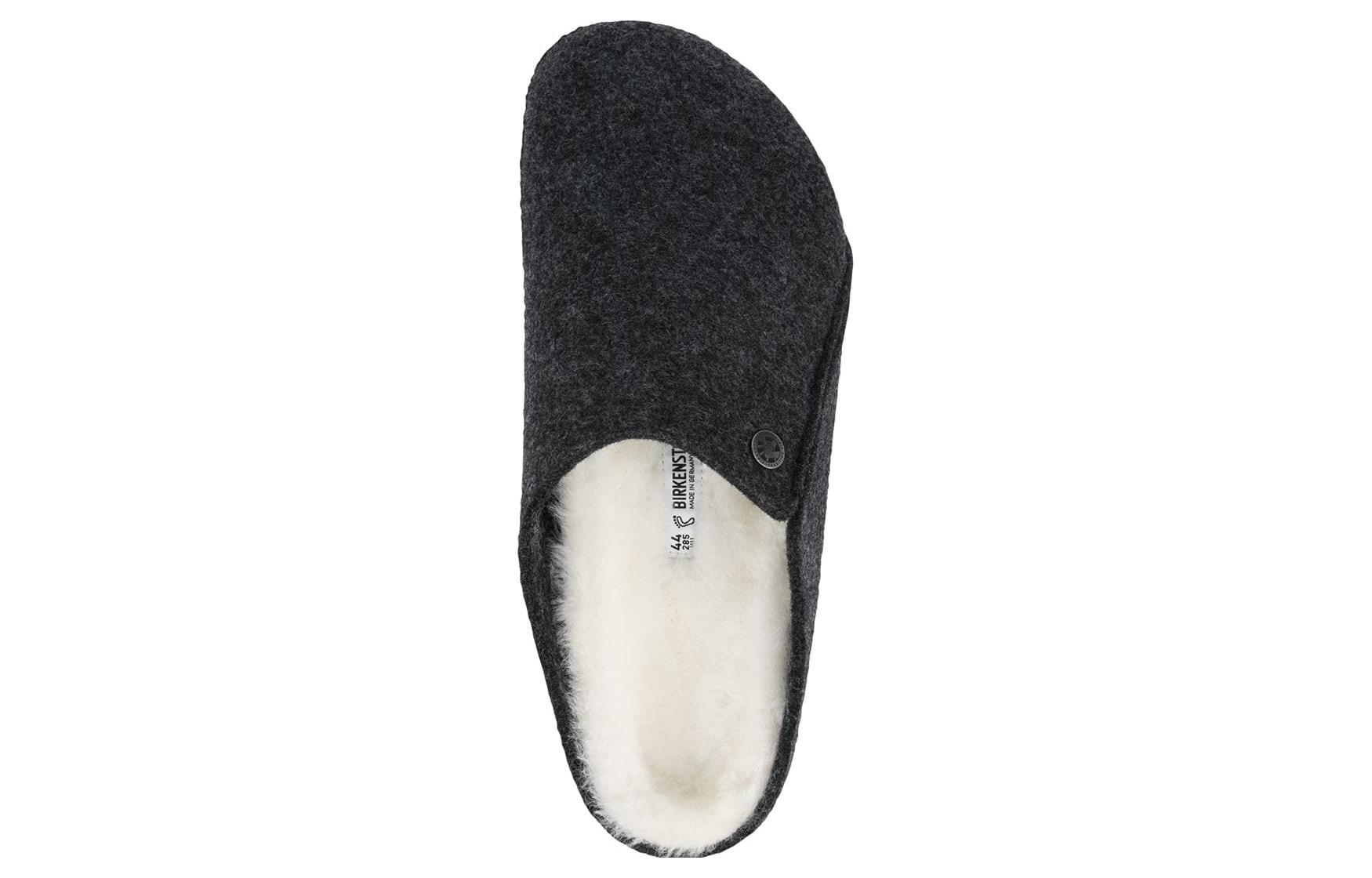 Shop 勃肯 Zermatt 羊毛毡灰色羊羔毛拖鞋 1015090/1015084
