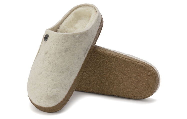 Shop Birkenstock Zermatt Shearling Clog Wool Felt Ecru 1023194/1023195