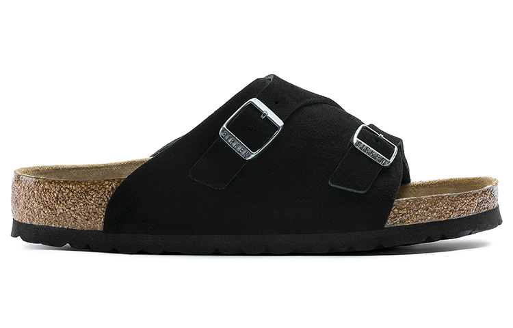 Birkenstock Zrich Soft Footbed Suede Leather Sandals 'Black' 圖 2