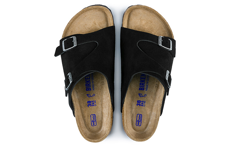 Birkenstock Zrich Soft Footbed Suede Leather Sandals 'Black' 圖 5