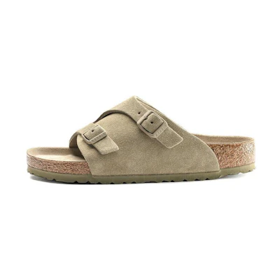 Birkenstock Zurich Soft Footbed Suede Sandals'Faded Khaki'