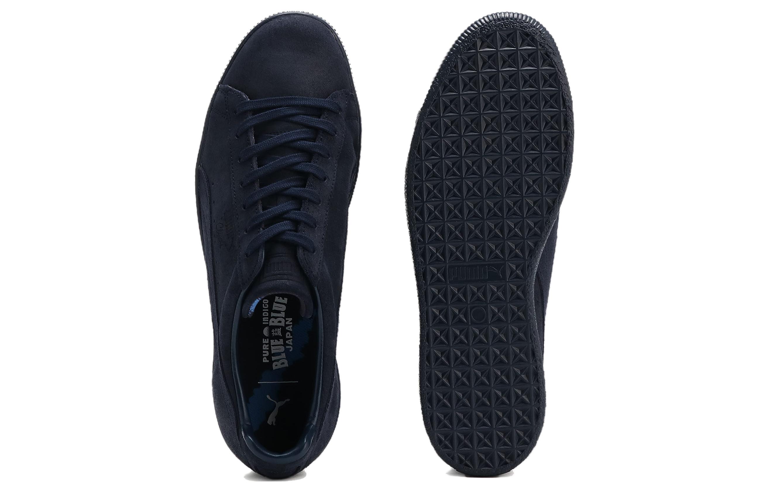 Shop BLUE BLUE JAPAN x Puma Clyde 'Navy' Sepatu Biru Tua 395212-01