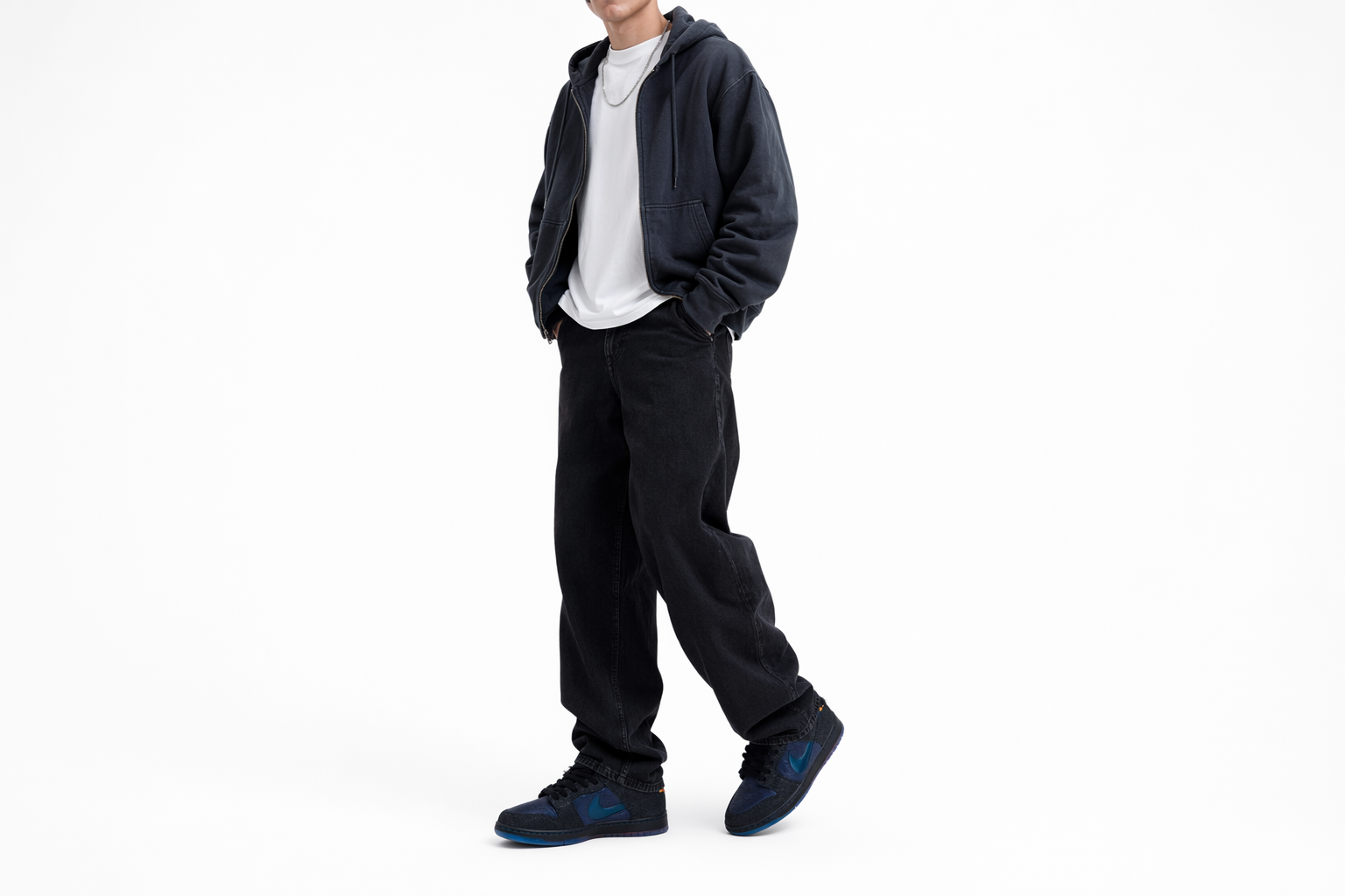 Order 블루타일 x 나이키 SB 덩크 ''블랙 마리나 화이트'' IQ1323-001