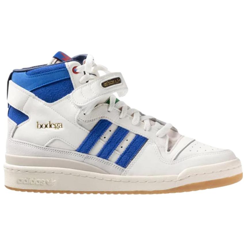 Shop Bodega x adidas originals FORUM 84 高筒舒适防滑耐磨高帮板鞋 男女同款 白藍