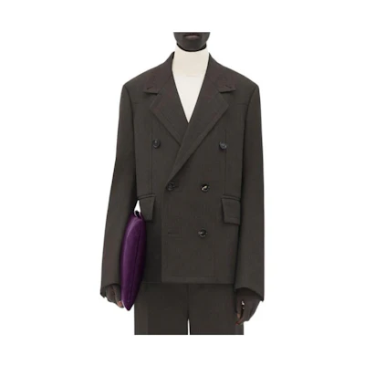 Bottega Veneta Black Double-Breasted Blazer SS23 Collection. 752449V25T01074