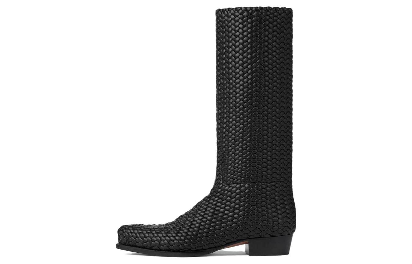Bottega Veneta 'Black Leather Pointed-Toe Ankle Boots' 763724V3H601000