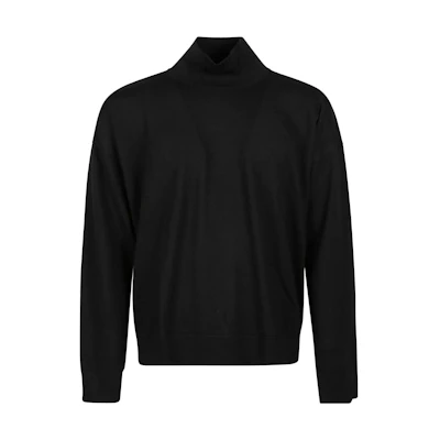 Bottega Veneta Black Solid High-Neck Pullover Loose Fit Sweater 753740V37J01000