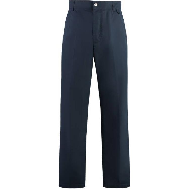 Bottega Veneta  Blue Straight-Leg Mid-Rise Casual Pants. 784201V4CS04246