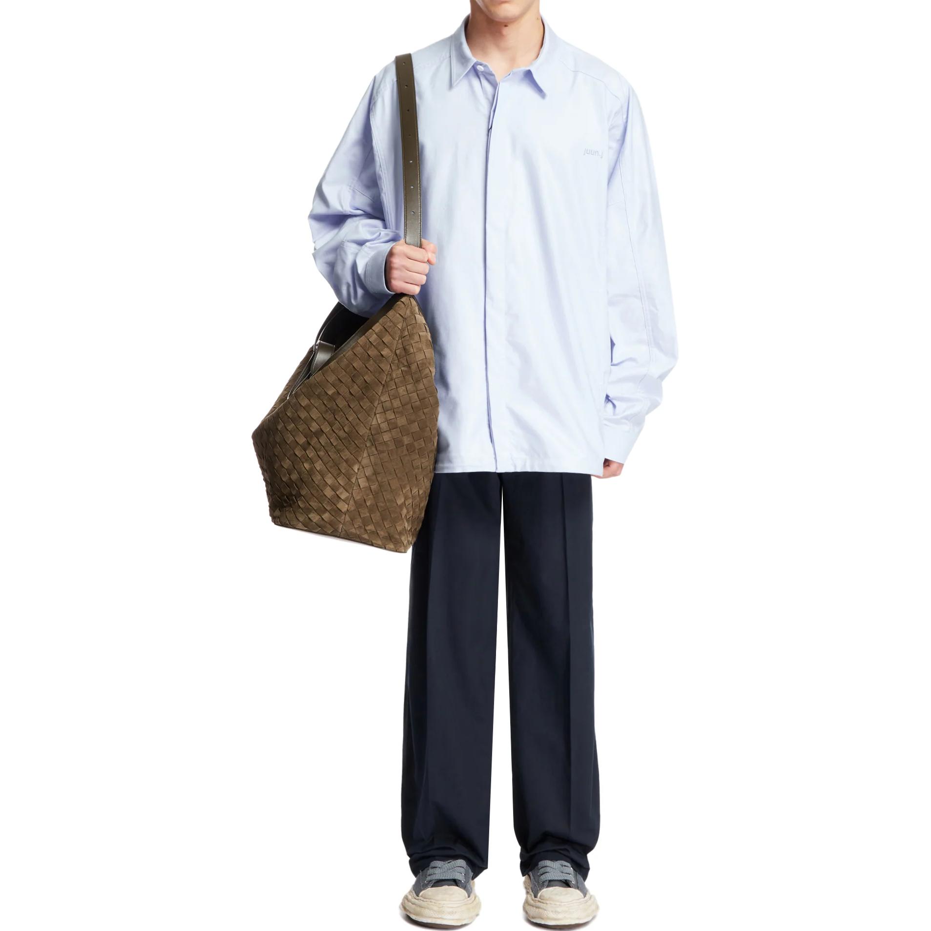 Lookbook Bottega Veneta 藍色直筒中腰休閒長褲 784201V4CS04246